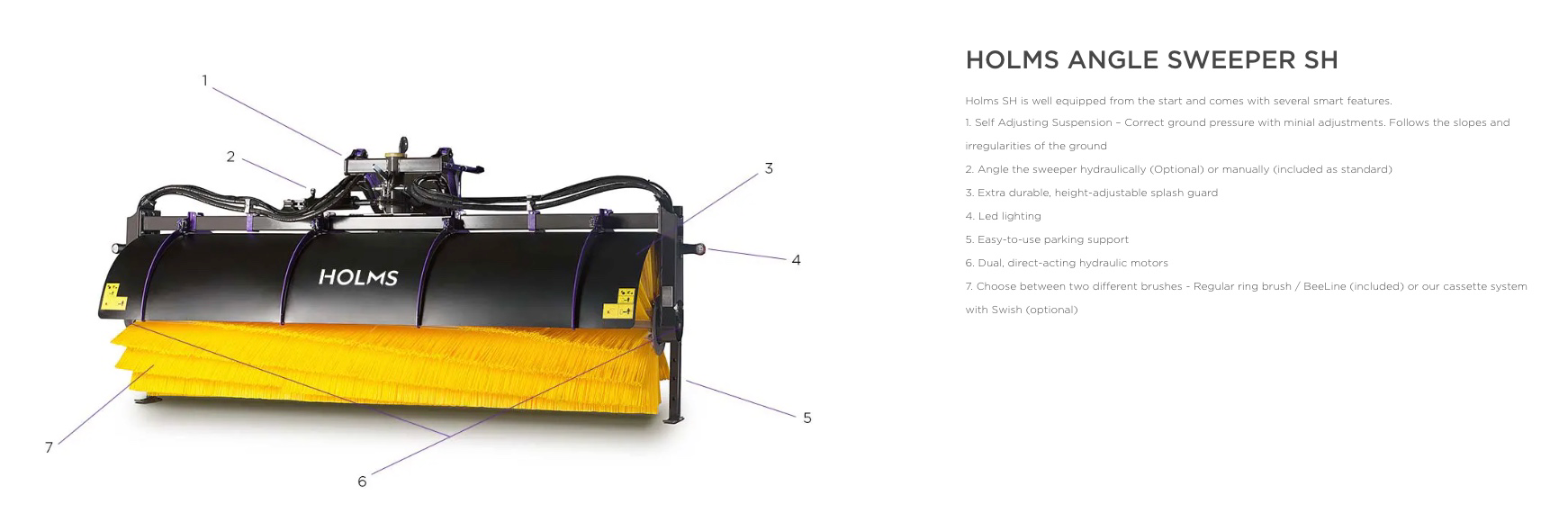 Wheel Loader Specialty Attachments Holms SH Angle Sweeper GEM Attachments